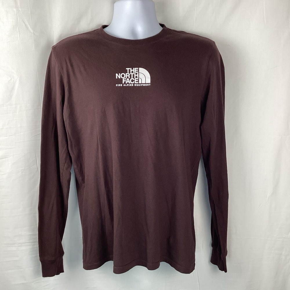 The North Face Men's Small Long Sleeve T Shirt Brown